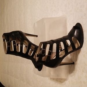 Bootie, size 7M, black leather, INC